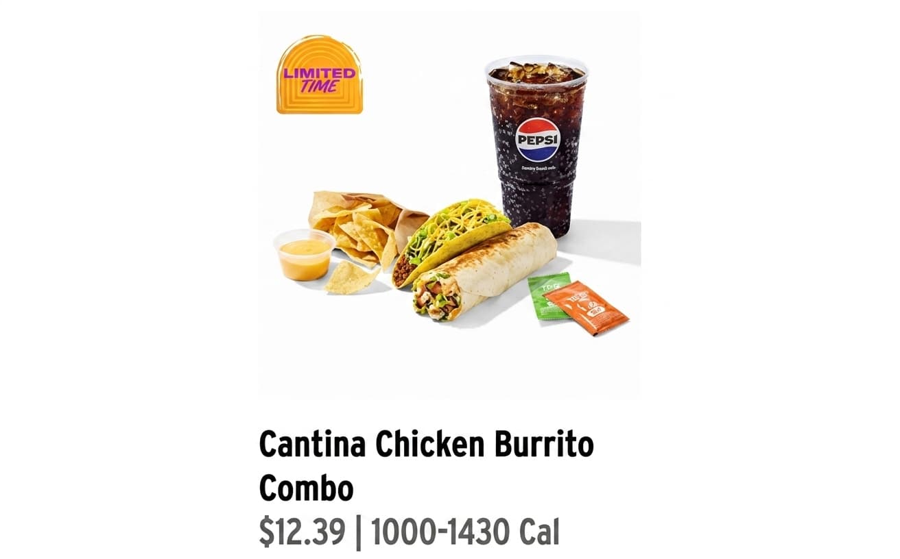 Image of Cantina Chicken Burrito Combo